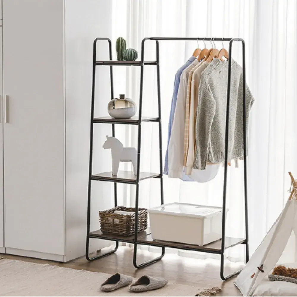 3번. 공간연출+수납까지 5단 선반 스탠드 행거