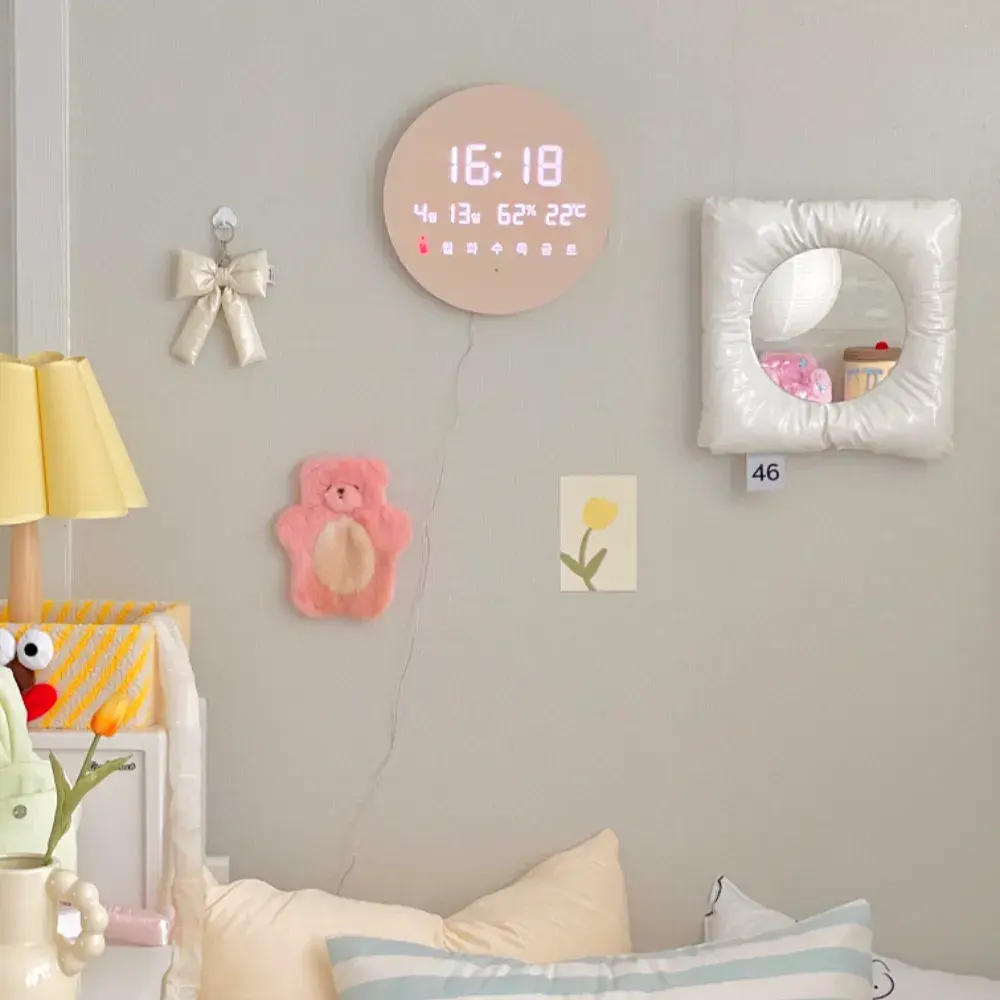 오아 LED 벽시계 (시간/요일/날짜/온습도)