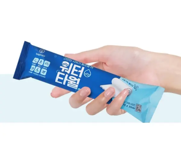 물없이 샤워하는 워터타월