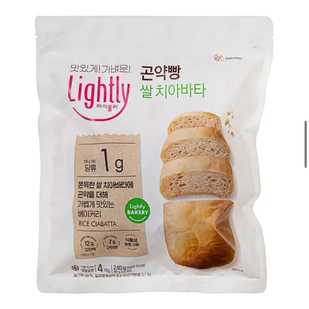 미친식감 쌀곤약치아바타(당1g,단백질12g HACCP인증 식물성)