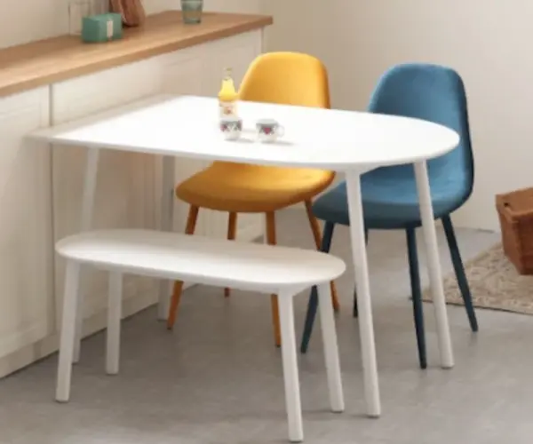 비알프렌드 국내제작 디디 반타원 테이블 라미네이트 화이트식탁 (7size)