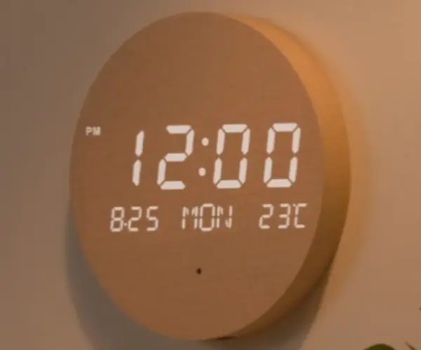 오아 모던 미니 LED 벽시계 전자 디지털 무소음 거실 인테리어 벽걸이 요일 온도 시계