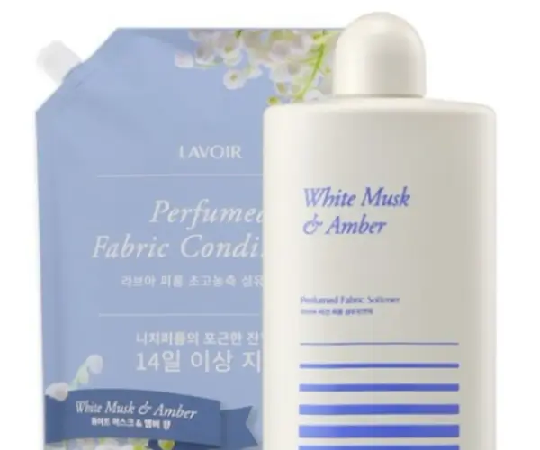 라브아 고농축 퍼퓸드 섬유유연제 화이트머스크 앤 앰버 본품 1L + 리필 2L 세트