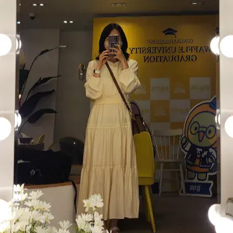 봄, 가을 입기 좋은 레이스 핀턱 원피스