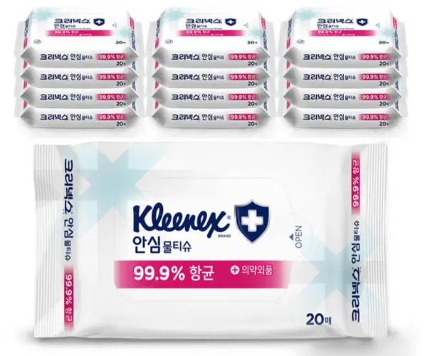 크리넥스 안심물티슈 99.9% 살균소독