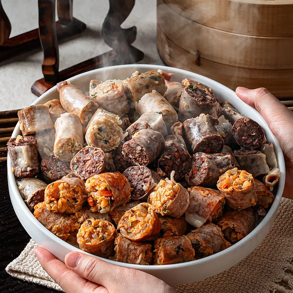 줄서서 먹는 푸드트럭 전여친 모듬순대 김치 야채 찹쌀 고기