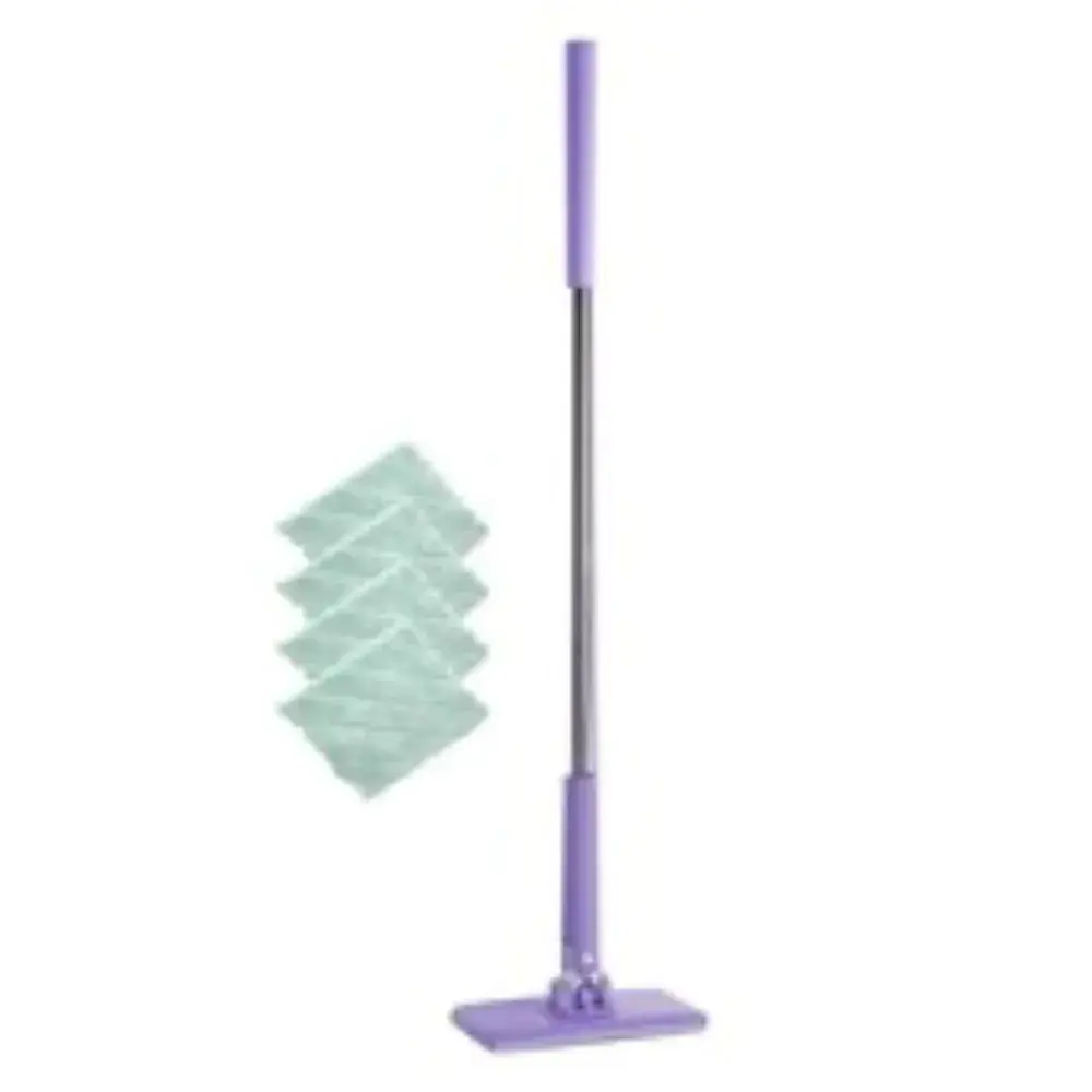 1초 원터치 탈부착 밀대 퍼플+걸레 4p