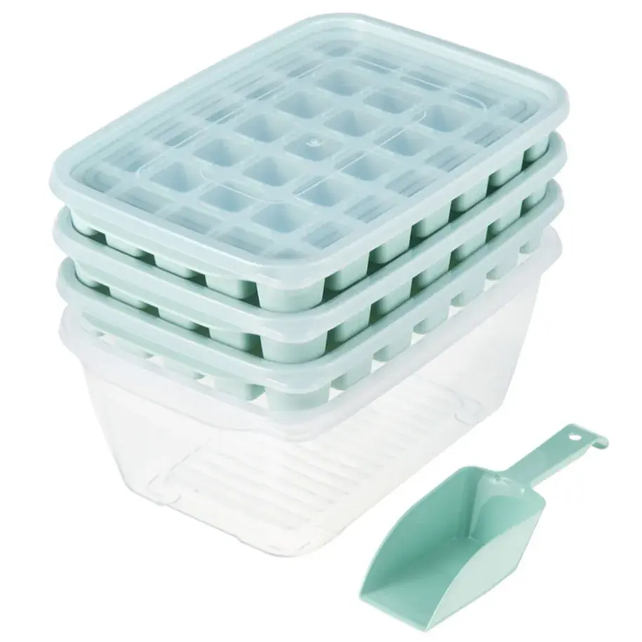 <6번> 코멧 키친 사각 얼음 트레이❣️ 35구 3p + 얼음통 + 스쿱 세트