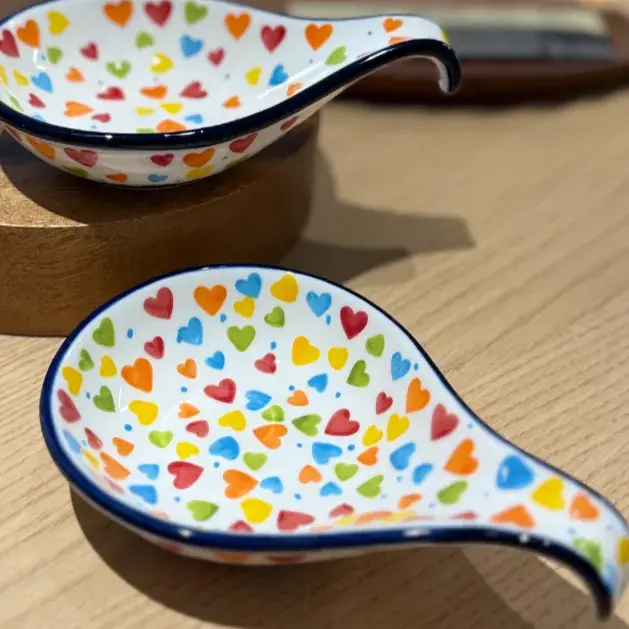 귀야운 핸들앞접시-💙🧡💛♥️