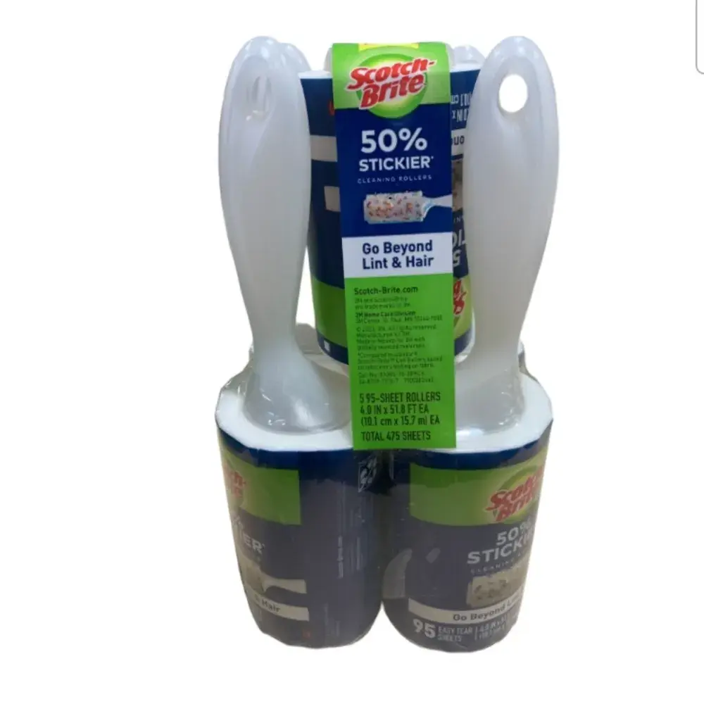 091 3M 스카치브라이트 돌돌이 린트롤러 95매 테이프 클리너, 5개