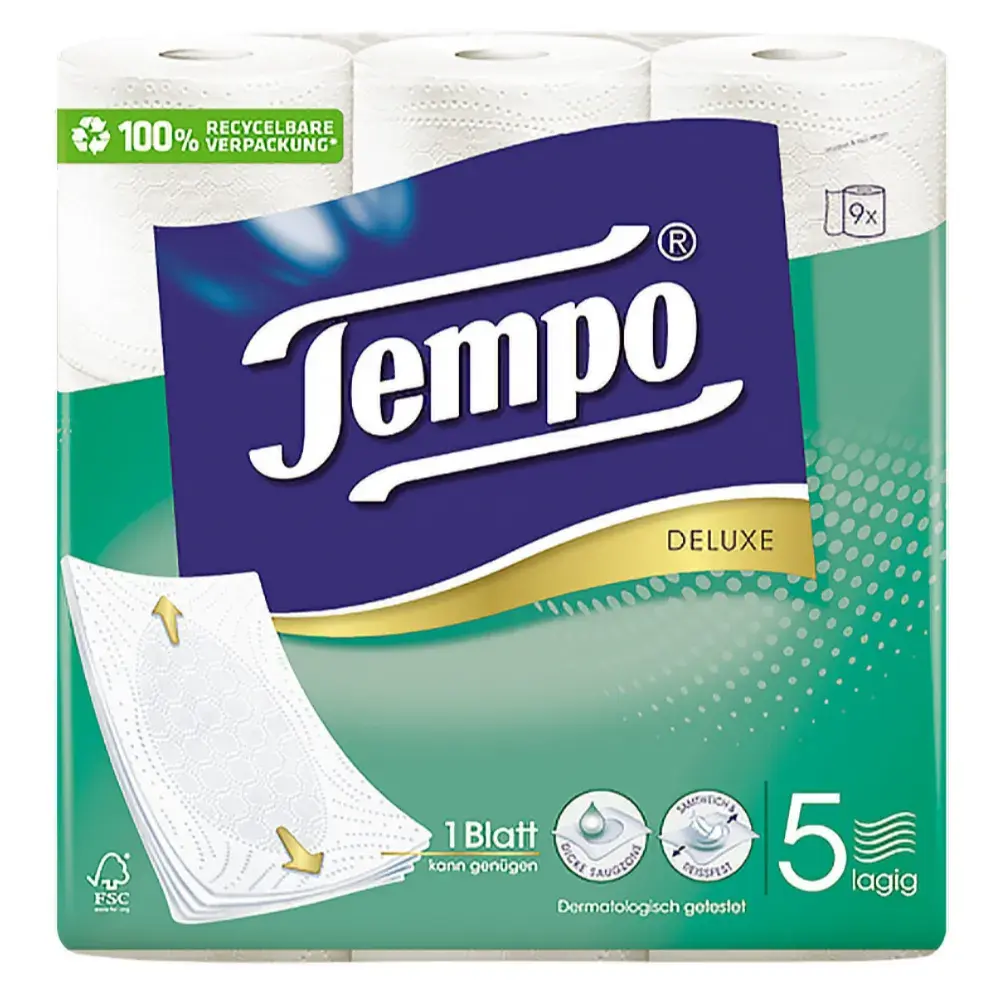 043 Tempo 천연펄프 5겹 고급롤화장지