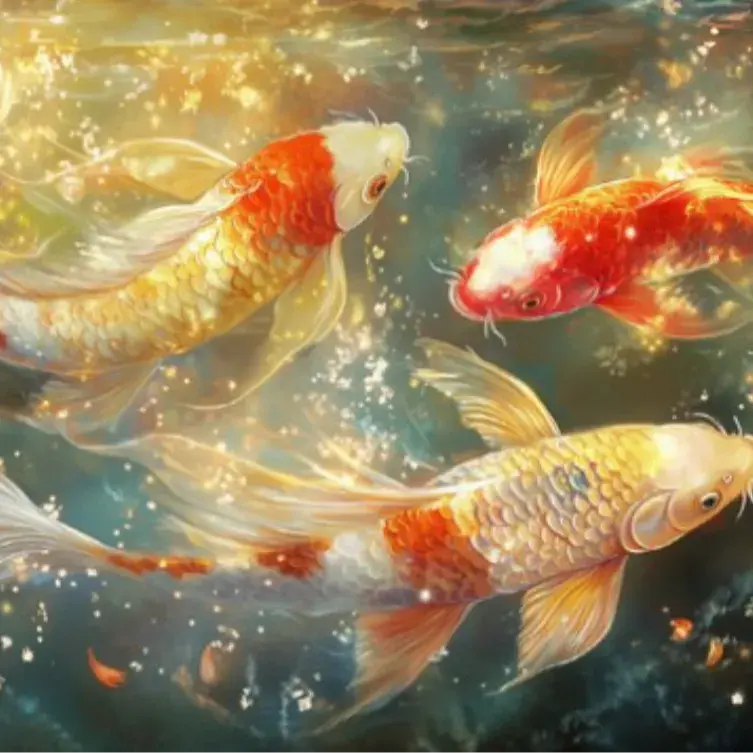 재물운을 주는 잉어 그림 액자