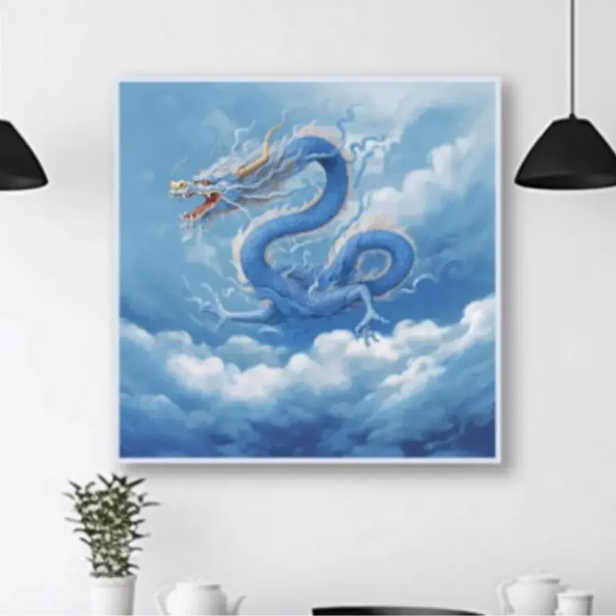 재물복 상승 재물을 지켜주는 청룡 그림 액자