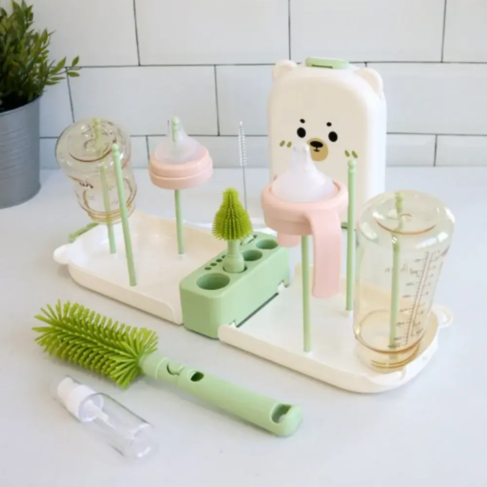 휴대용 젖병 건조대 (젖병솔,거치대,세제통)