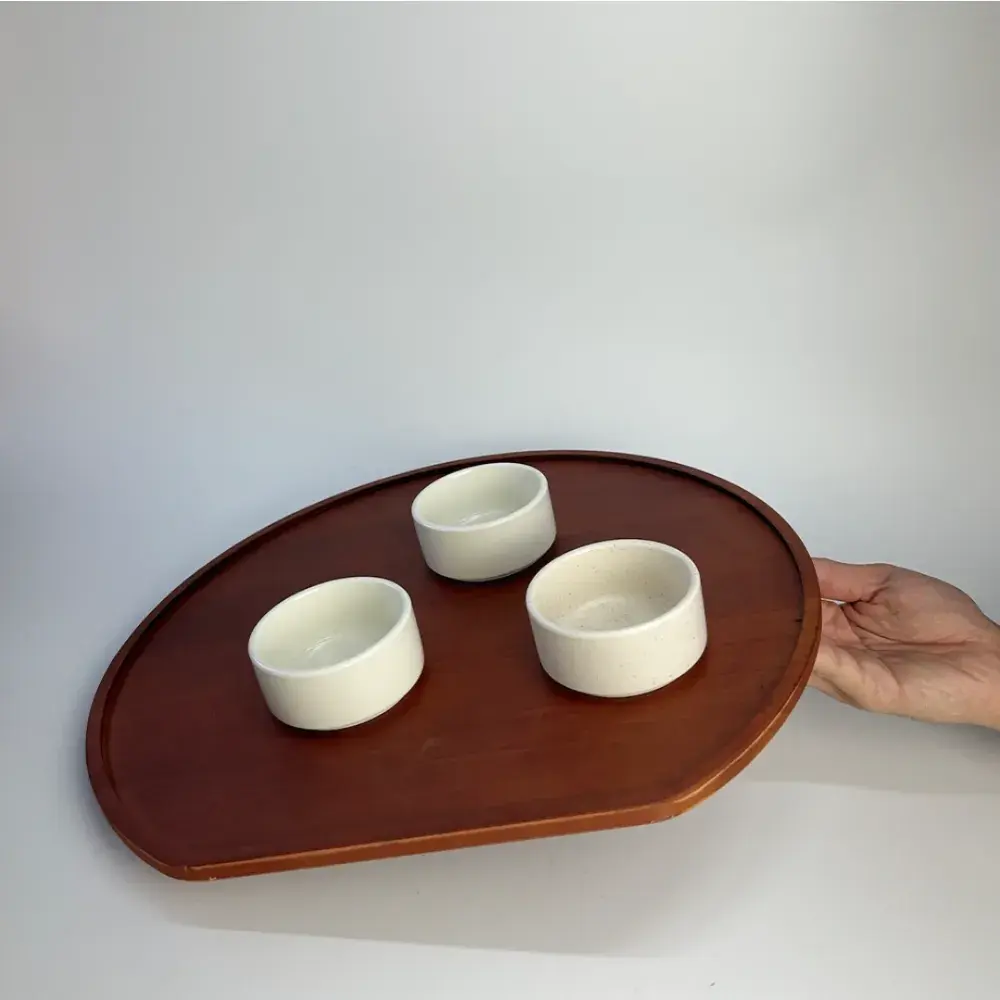 129 반달 우드 논슬립 트레이 나무 쟁반 대