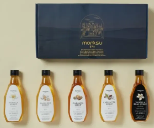 몽크슈 커피 카페 시럽 선물 세트 5종 바닐라 헤이즐넛 카라멜 알룰로스 부모님 친구 가족