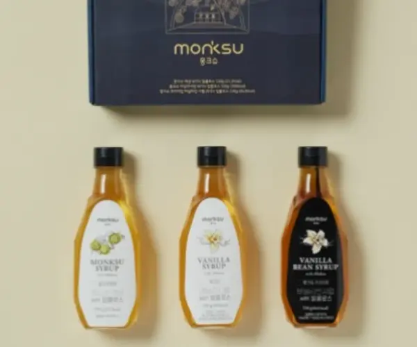 몽크슈 커피 카페 시럽 선물 세트 3종 바닐라 헤이즐넛 카라멜 알룰로스 부모님 친구 가족