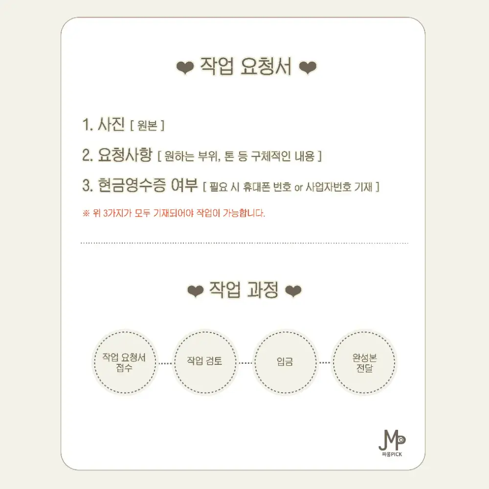 작업요청서 및 작업과정