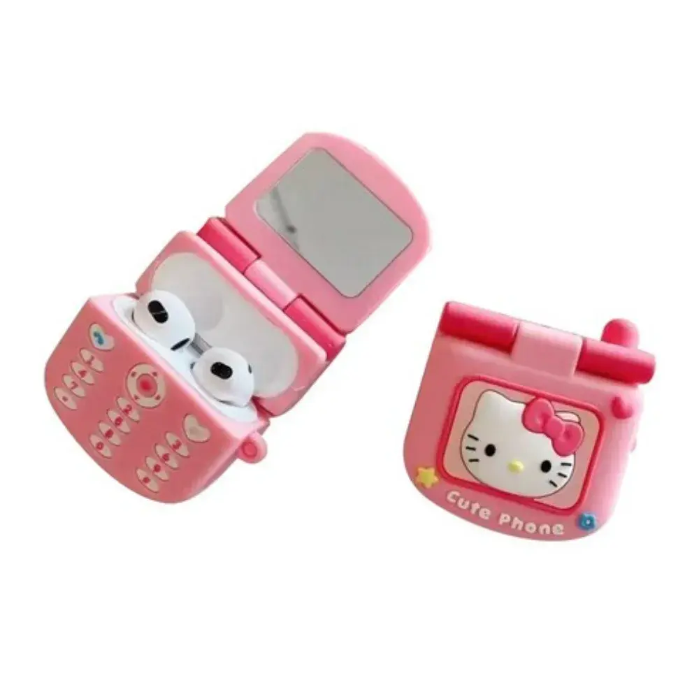 166 헬로키티 에어팟 프로/프로2 케이스 휴대용 접이식 손거울 키링