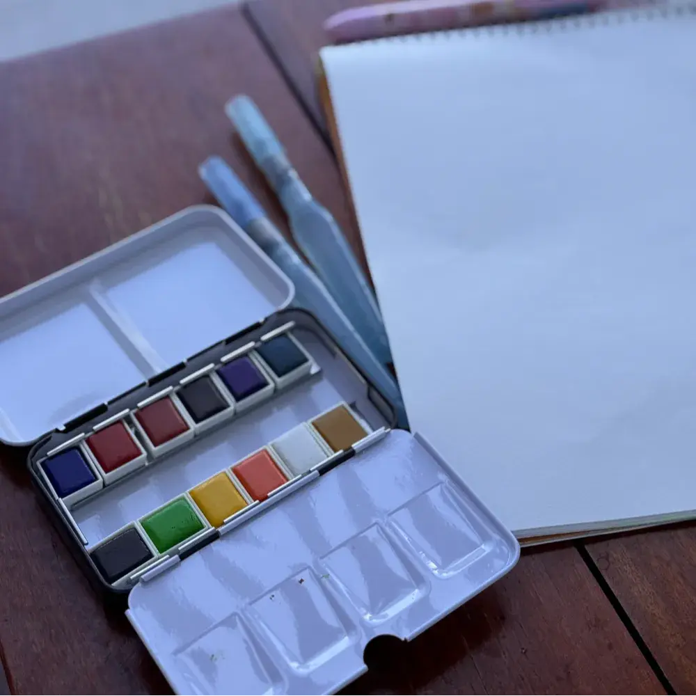 여행용 물감세트(문교12색 고체 수채물감)