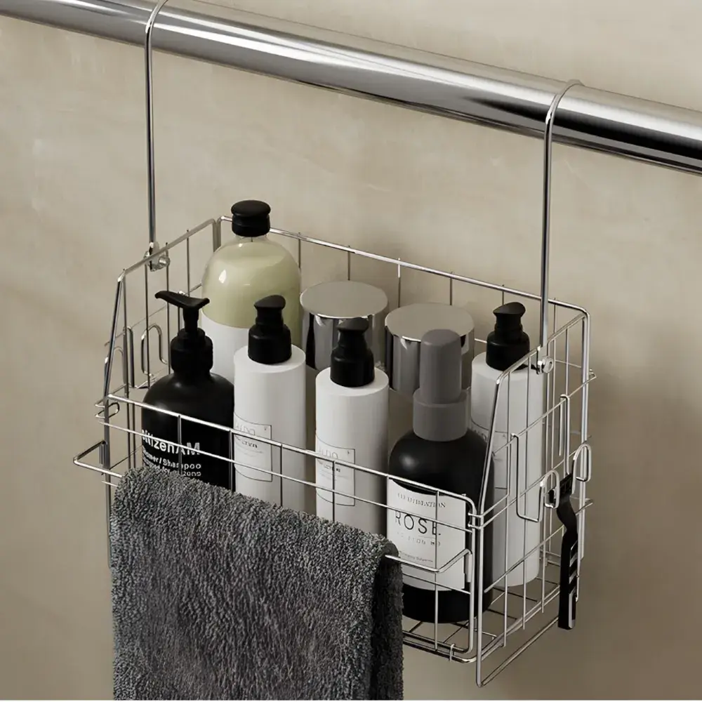 스텐레스 무타공 욕실선반 바스켓