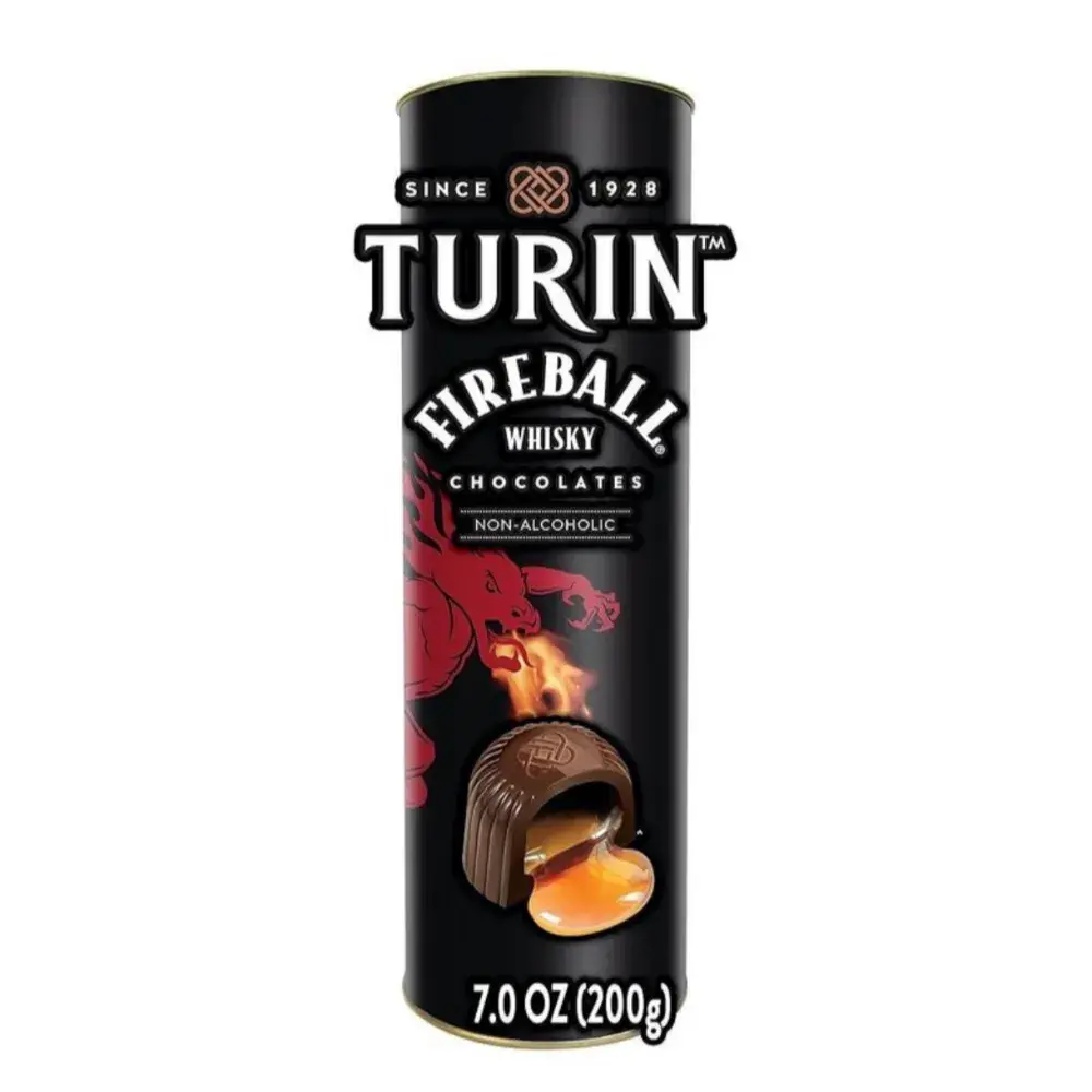 287 Turin Fireball 다크 초콜릿 트러플 주류 파이어볼 위스키 맛 필링 무알코올 198.4g7온스