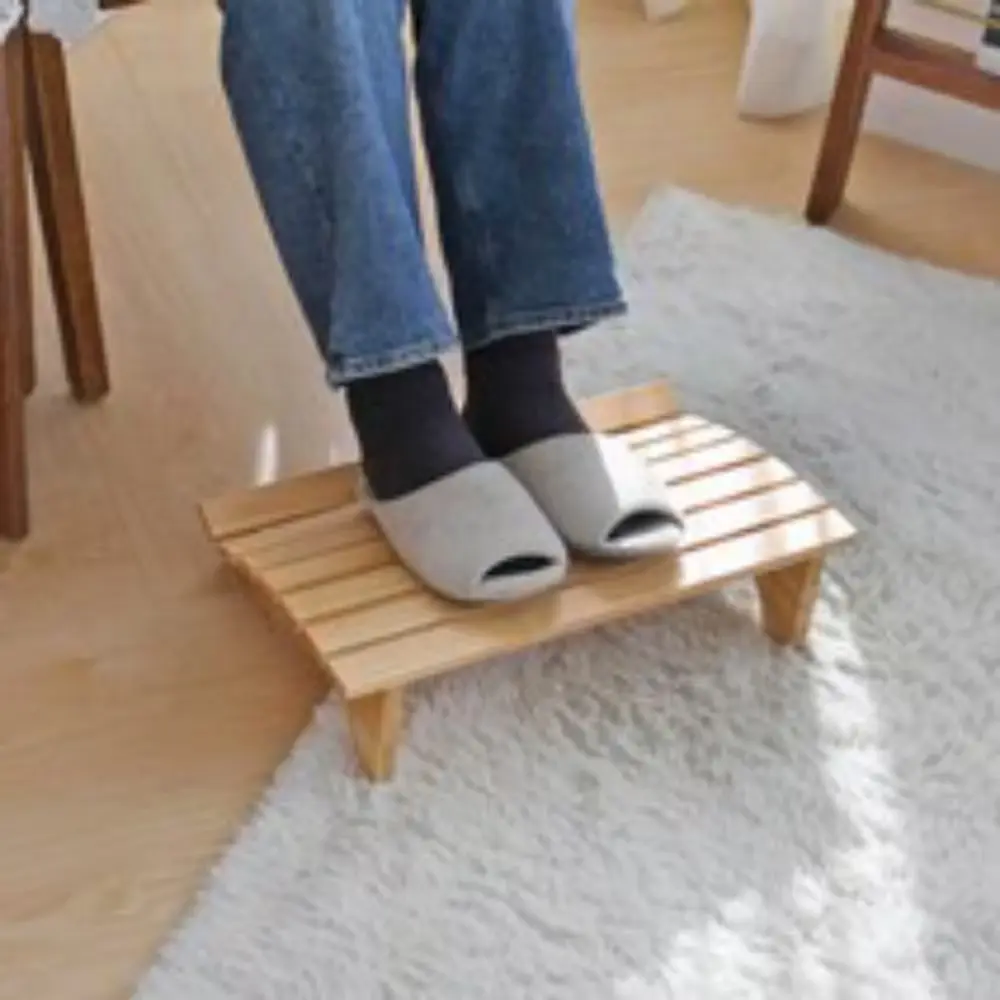 편안한 원목 발받침대