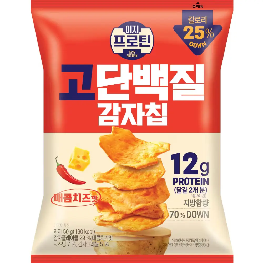 454 롯데웰푸드 이지프로틴 고단백질 감자칩 매콤치즈맛