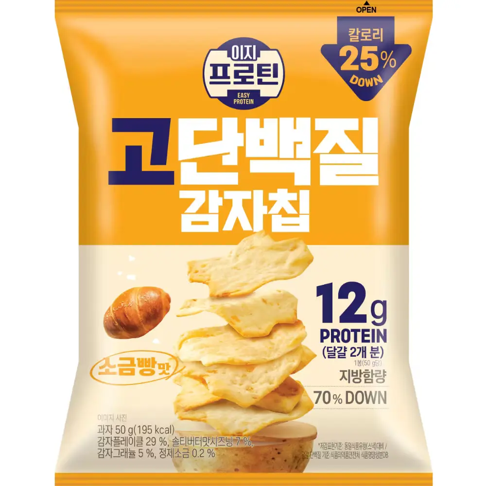 455 롯데웰푸드 이지프로틴 고단백질 감자칩 소금빵맛