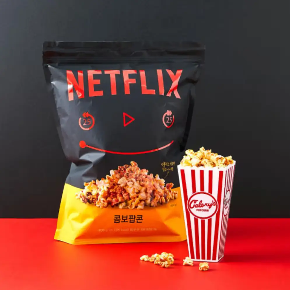 519 넷플릭스 달콤한 팝콘 대용량 팝콘 특대형 봉지스낵 세트, 400g, 2개
