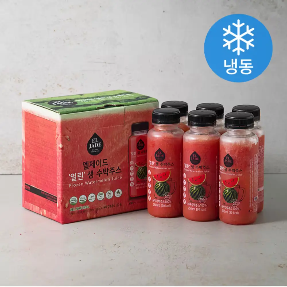 526 엘제이드 무가당 얼린 생 수박주스 6개입 (냉동), 250ml, 6개