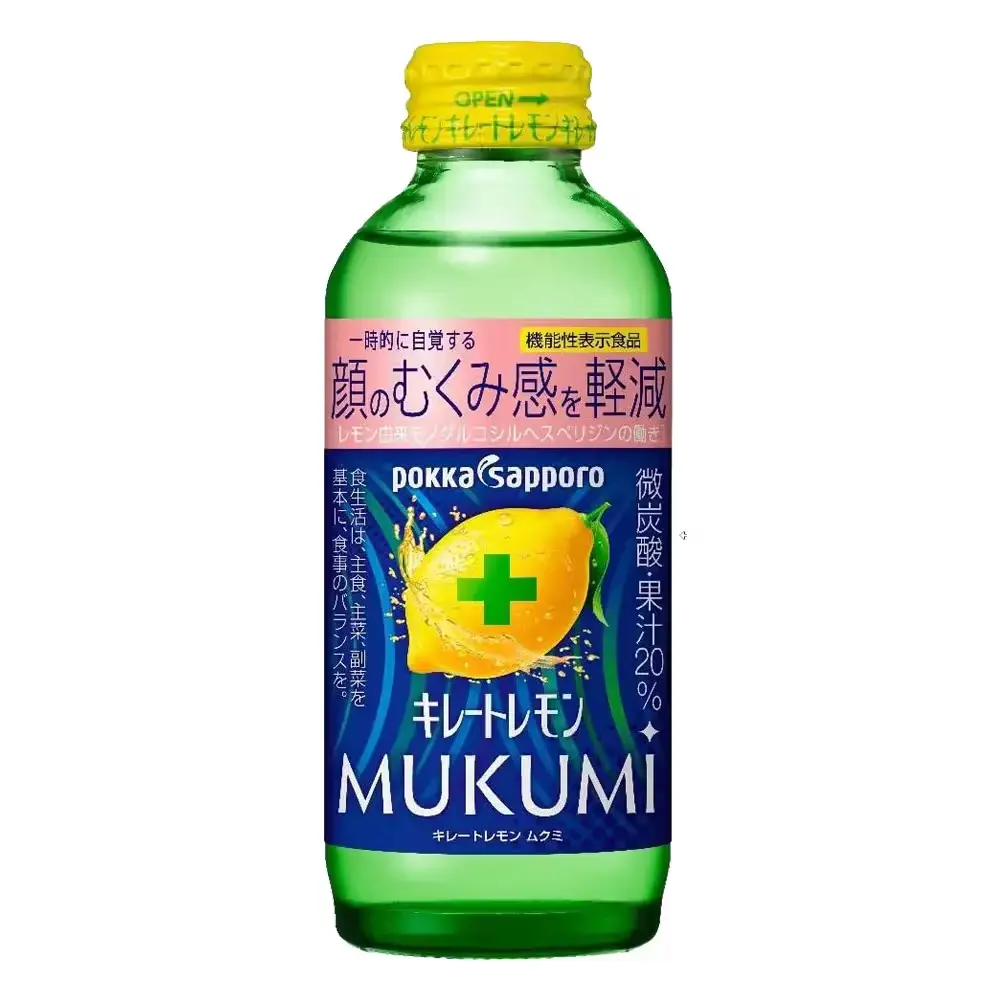 563 일본 포카삿포로 키레토 레몬 MUKUMI 무쿠미 드링크 155ml 6개 세트