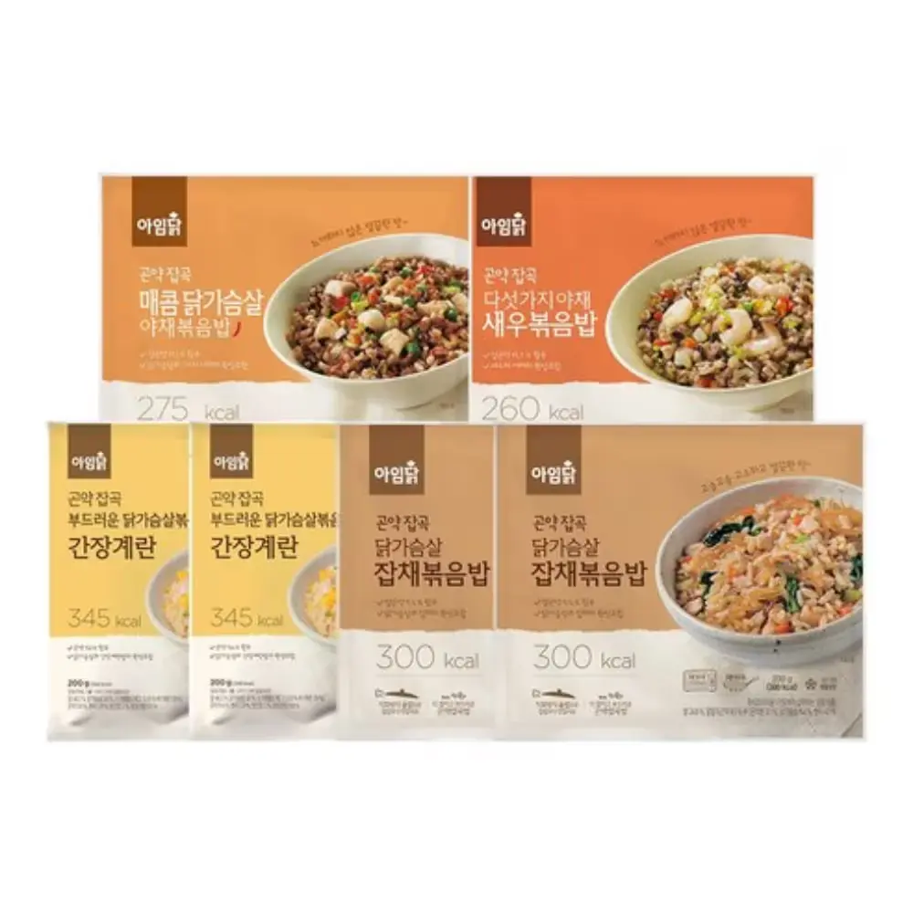 588 [아임닭] 맛있는 닭가슴살 곤약볶음밥 4종 혼합, 200g, 6개