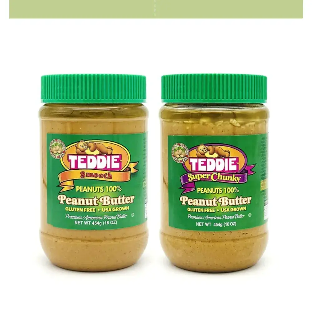 199 테디 땅콩버터 100% 슈퍼청키, 454g, 1개