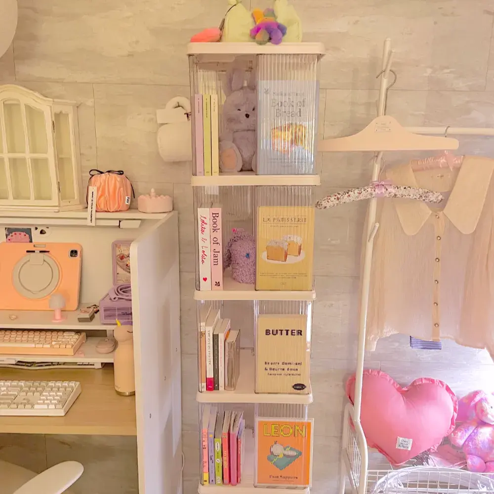 아크릴 투명 회전 책장