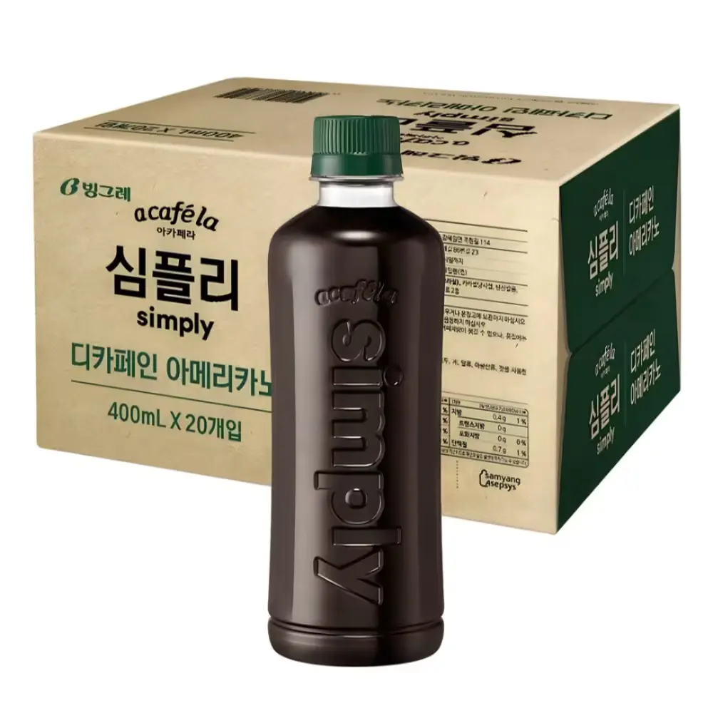 991 아카페라 심플리 디카페인 아메리카노 무라벨, 400ml, 20개