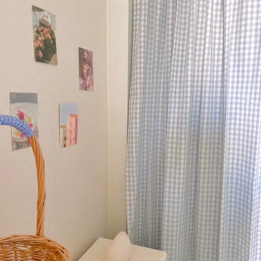 다양한 컬러 체크 커튼