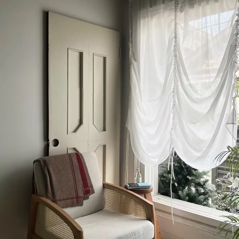 클리어 무드 프리미엄 쉬폰 셔링 가리개 커튼