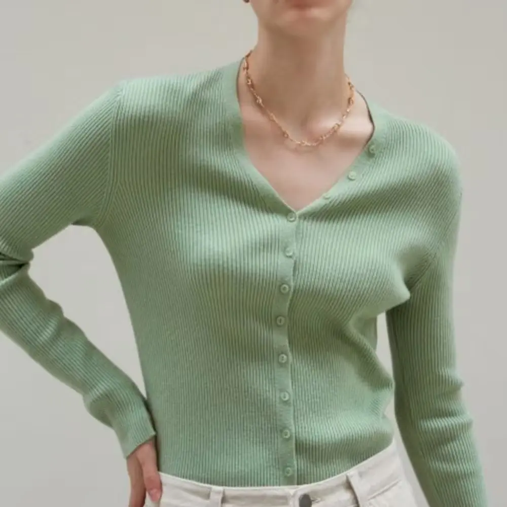 998 닉앤니콜 BUTTON SLIM 니트 가디건 MINT