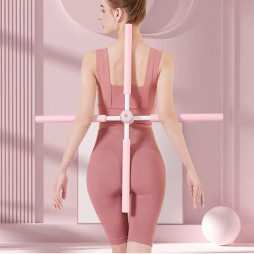 664 루아르모 요가 밸런스바 바른자세 밸런스 십자 스트레칭봉, 핑크, 77cm, 1개