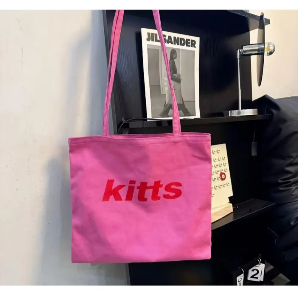 1101 kitts 에코백 핑크 캐주얼 대학생 데일리 숄더백