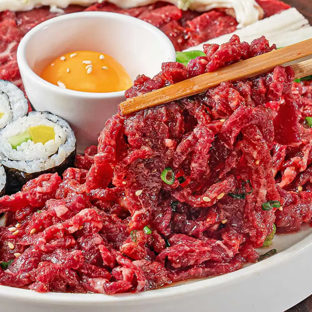 이가격에 다 준다고? 다진마늘에 소스까지 주는 1++ 한우 육회 밀키트