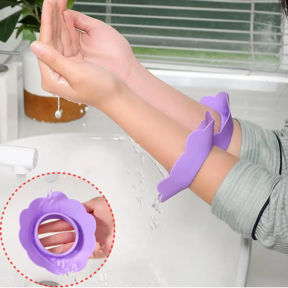 798 제이템 젖지않는 실리콘 세안 손목밴드 1세트, 보라M, 1개