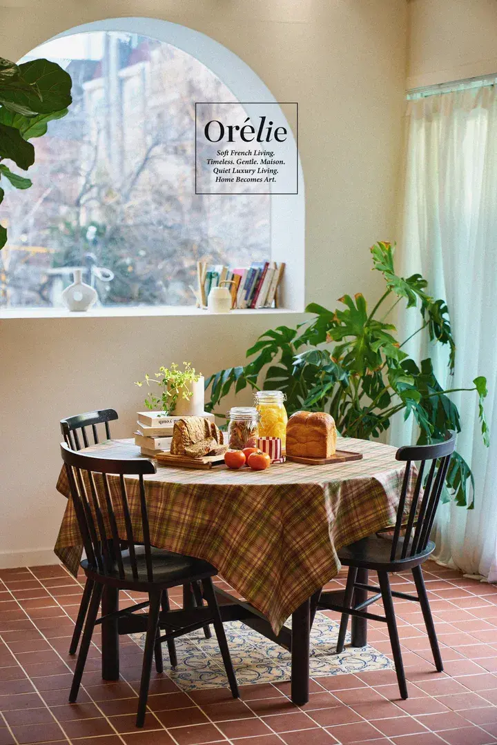 [ORÉLIE]방수테이블보_그린&레드&아이보리 2/5