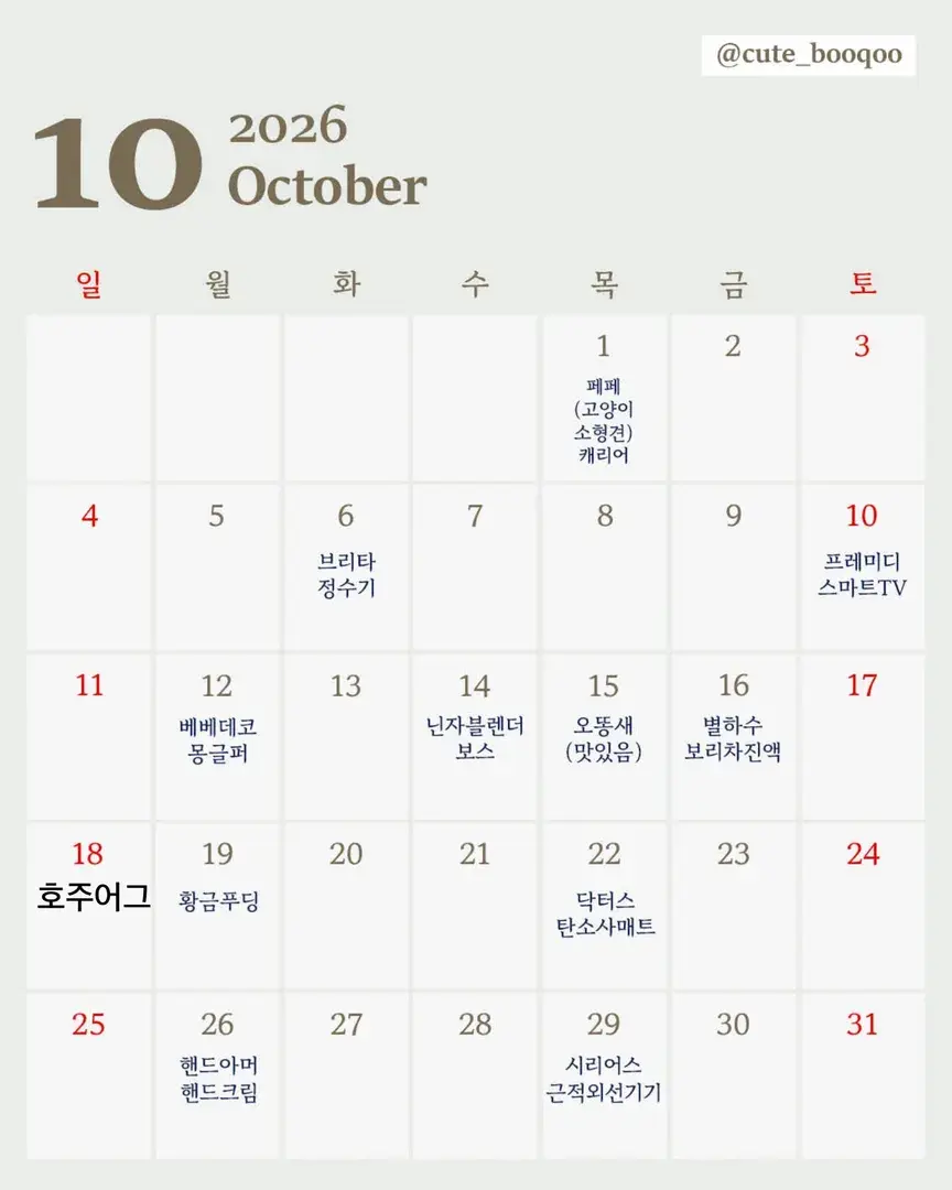 10월 공구일정!!!