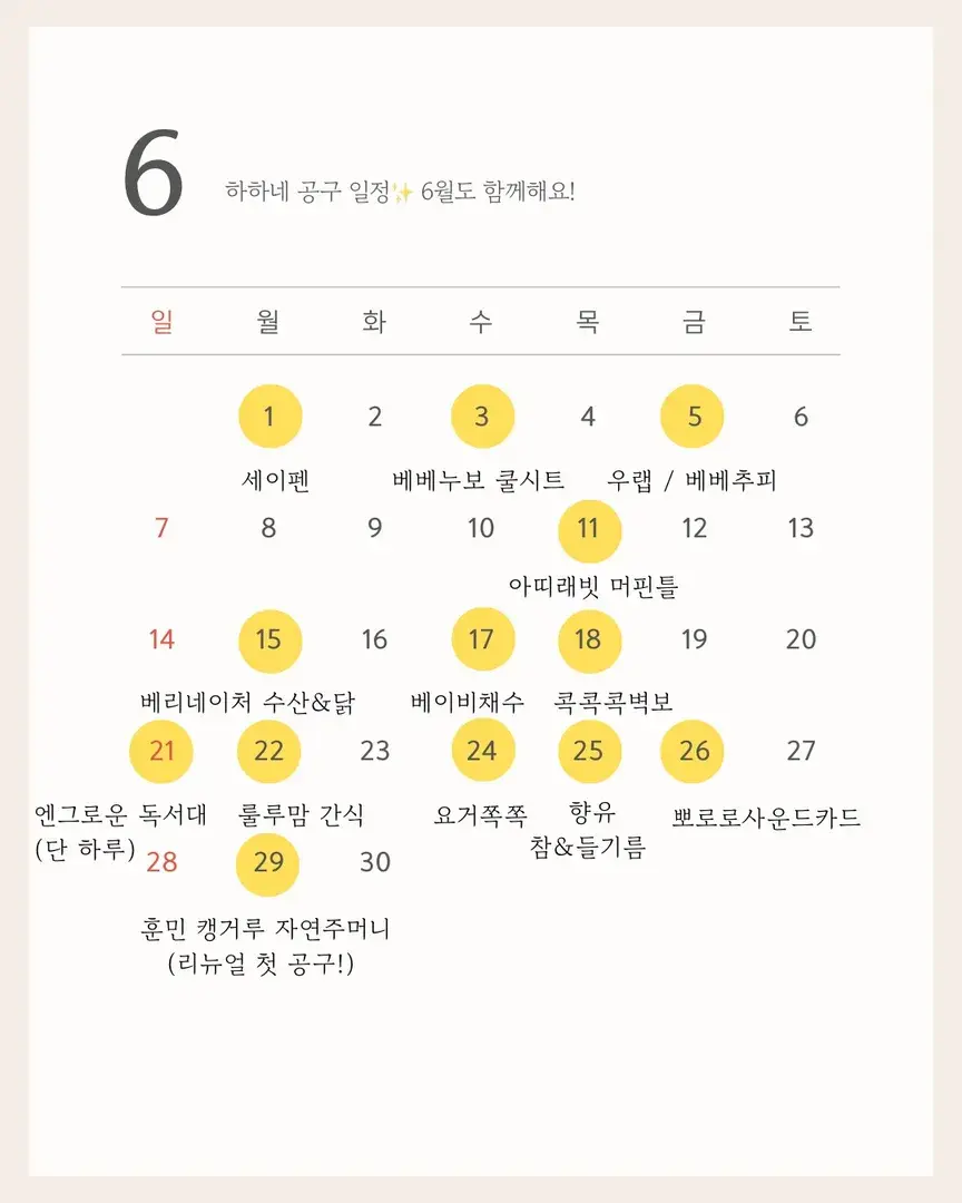 6월 일정✨