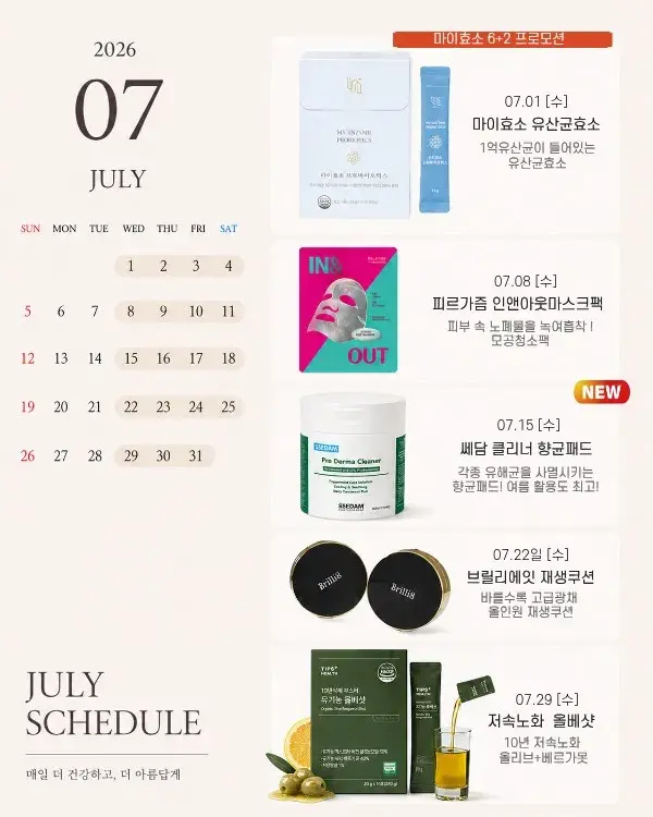 7월 일정