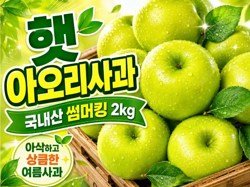 국내산 26년 햇 아오리사과 썸머킹 사과 가정용 2kg