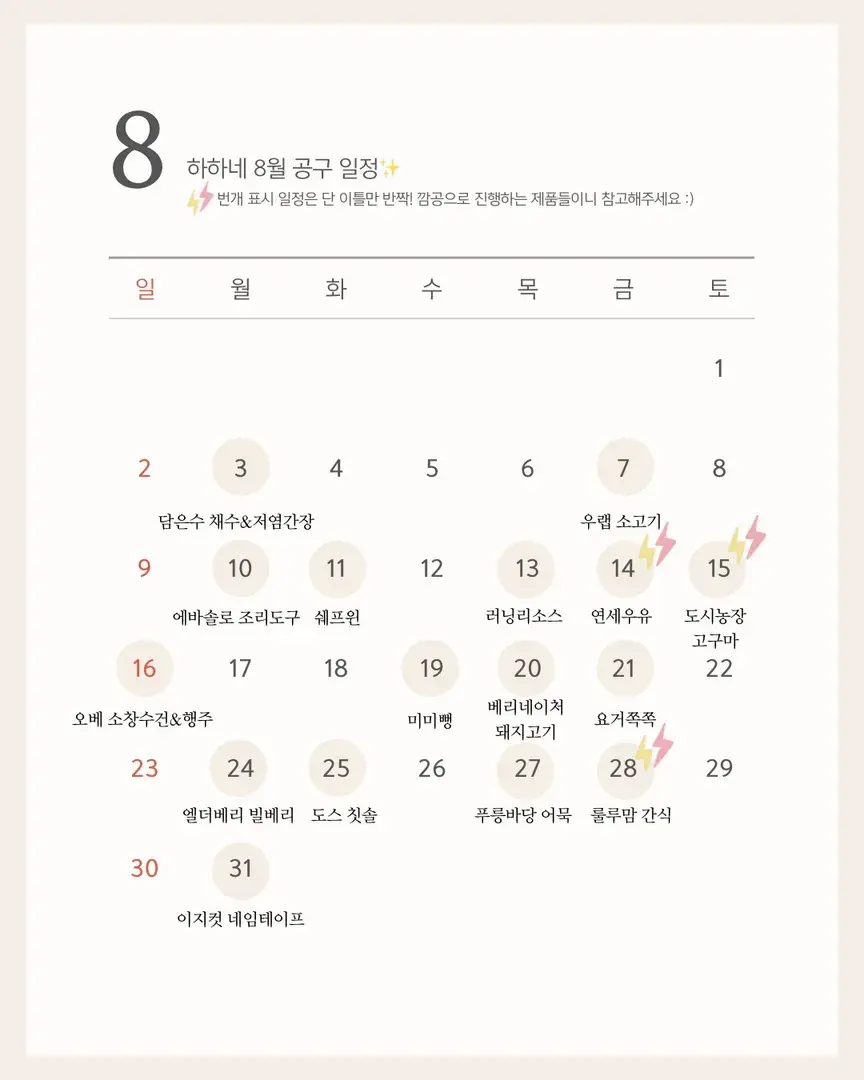 8월 일정✨