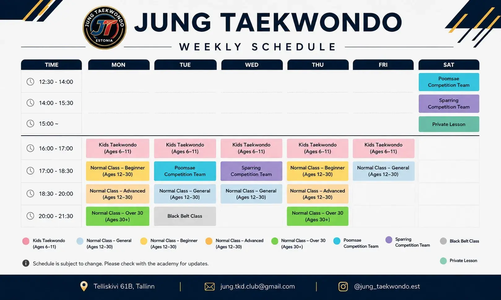 CLASS SCHEDULE